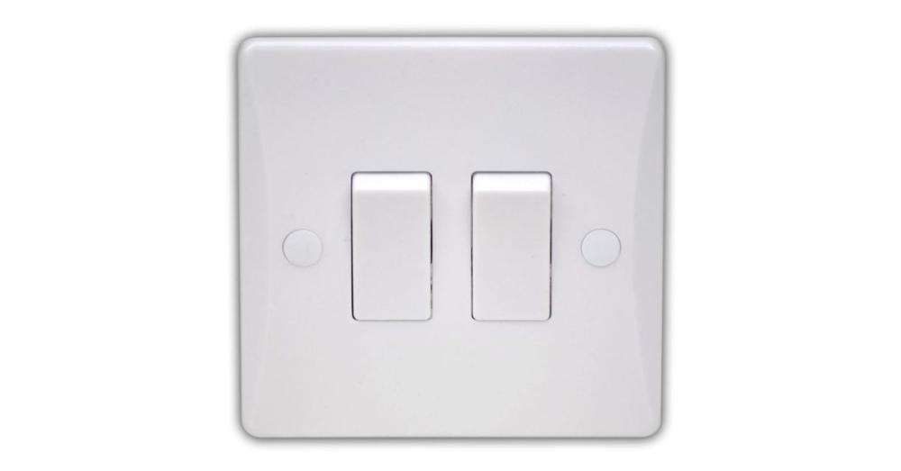 10 Amp 2 Gang 2 Way Plate Switch