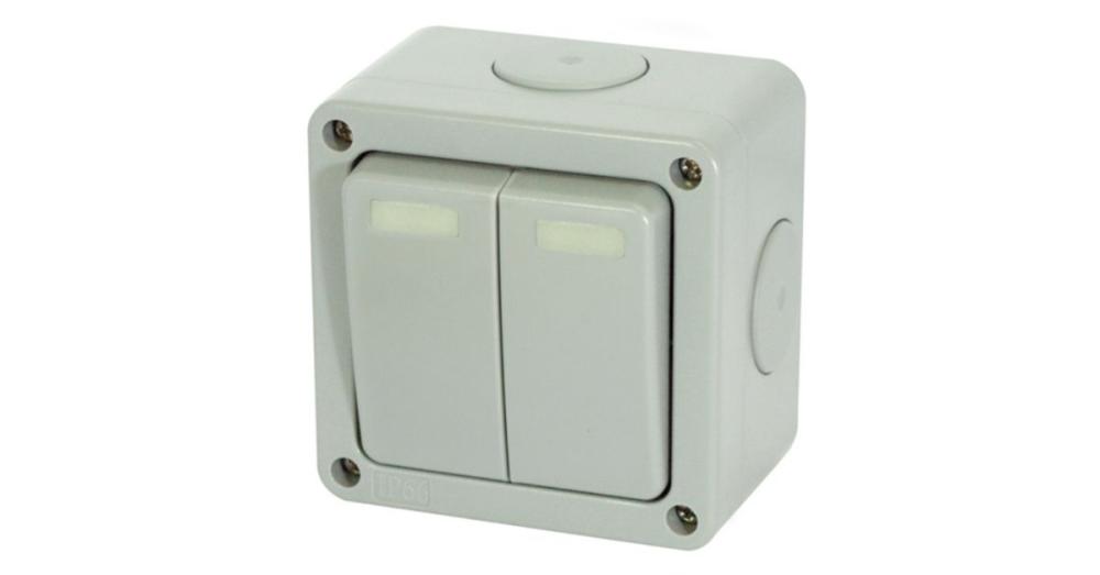 10 Amp Heavy Duty Plate Switch 2 Gang 2 Way, X-Rated Selectric