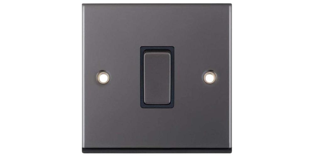 10 Amp Plate Switch 1-Gang 2-Way Black Nickel with Black Insert