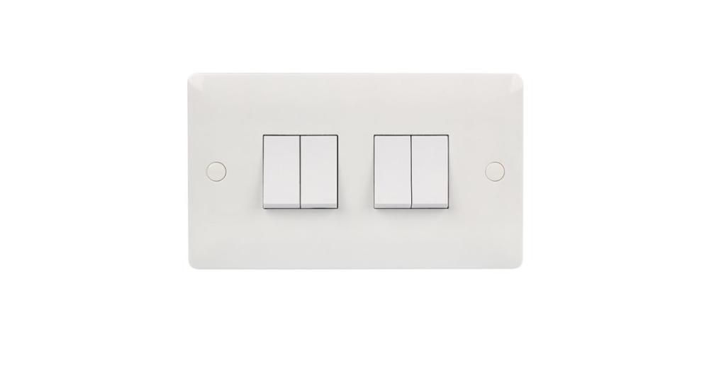 Zahler 4 Gang 2 Way Plate Switch