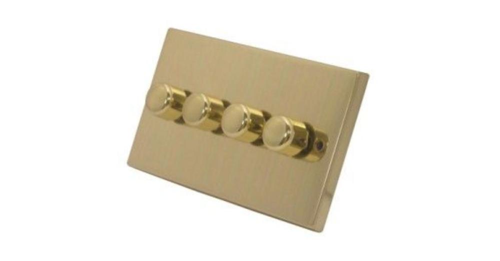 Contactum Edwardian Brass 4G 2W 400W Dimmer Switch