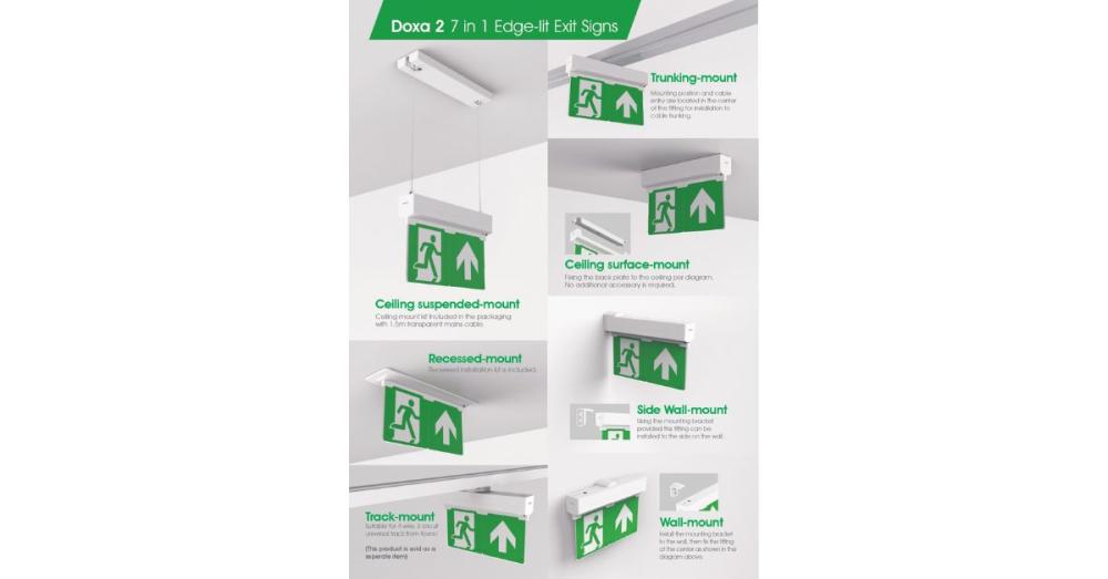 Doxa 2 7-in-1 Edge-Lit Exit Signs