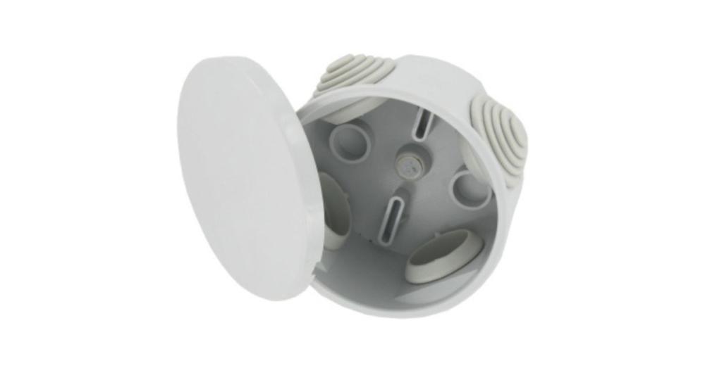 Round Junction Box with Grommets IP44 80mm x 40mm