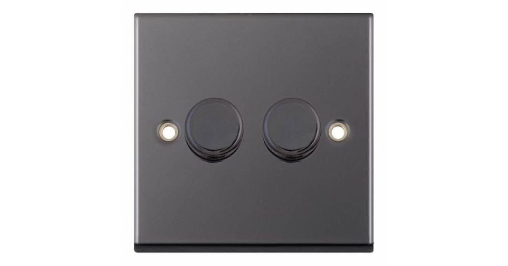Selectric 2 Gang 2 Way Dimmer Switch, Black Nickel