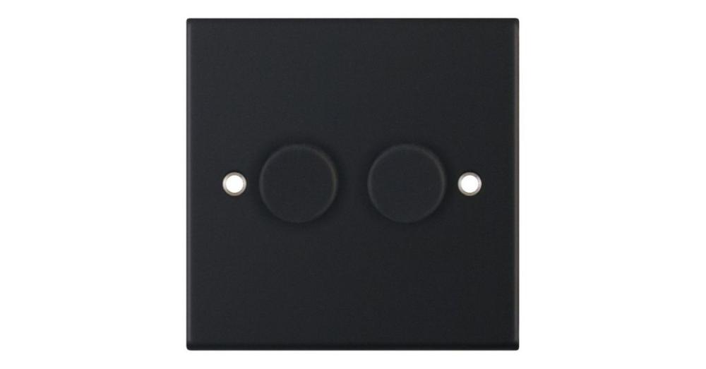 Selectric 2 Gang 2 Way Dimmer Switch in Matt Black