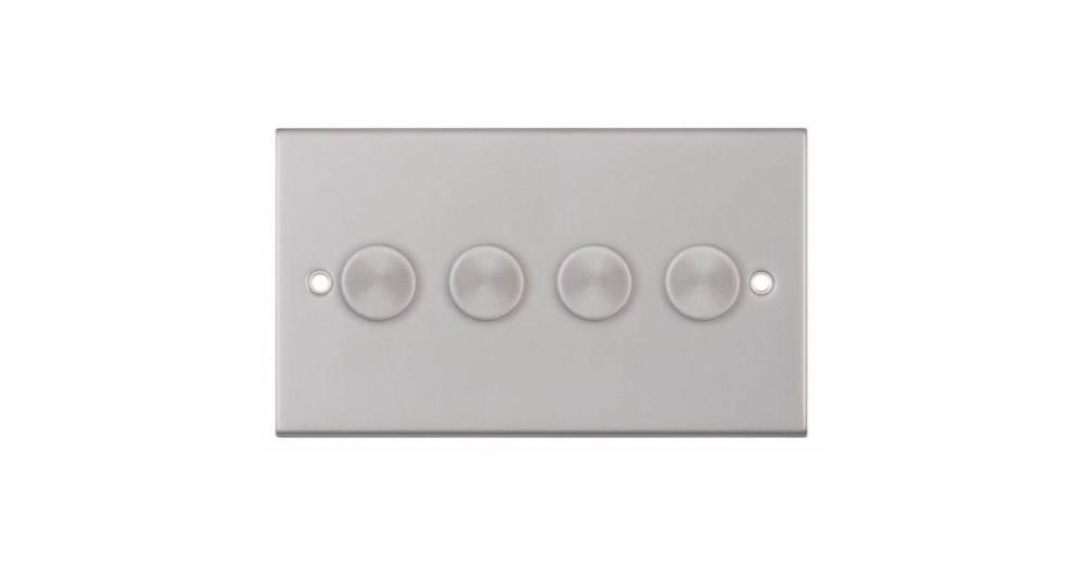 Selectric 4 Gang 2 Way Dimmer Switch in Satin Chrome