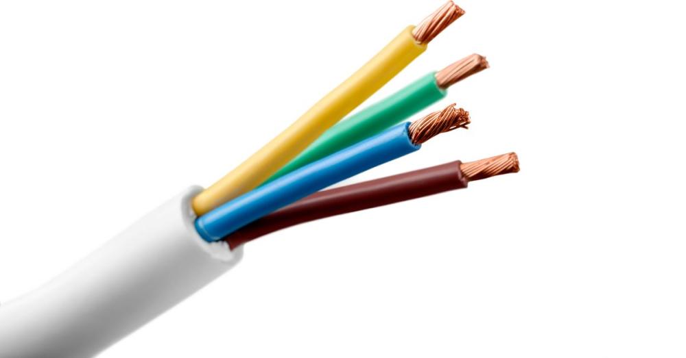 UK house wiring colours: brown live, blue neutral and green/yellow earth