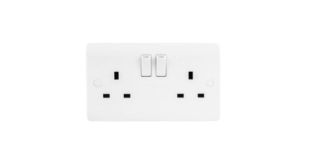Zahler 13A 2 Gang DP Switched Socket