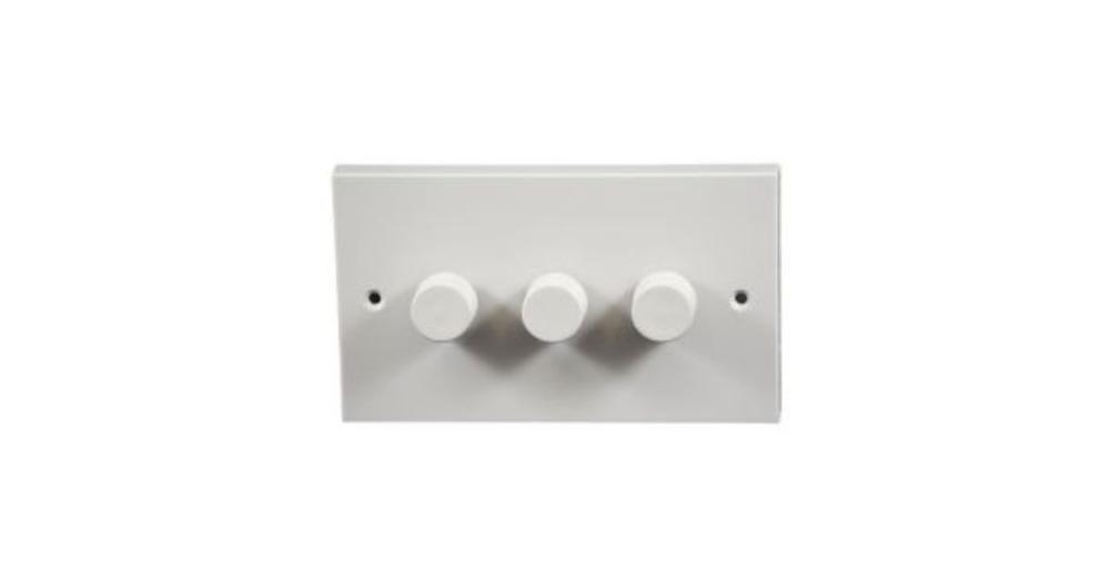 Zahler 3 Gang 2 Way 400W Push Dimmer Switch