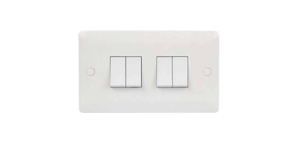 Zahler 4 Gang 2 Way Plate Switch