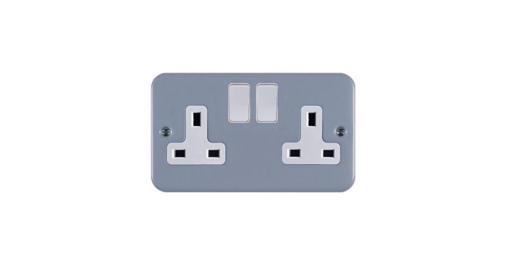 Zahler Metalclad 13A 2G DP Switched Socket (ZM633)