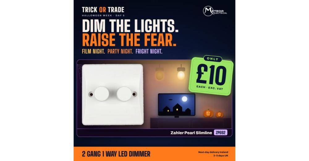 Zahler Pearl Slimline 2 Gang 1 Way LED Dimmer