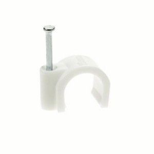 Round Cable Clip White 10-14mm (100 Per Box)