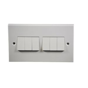 10 Amp 6 Gang 2 Way Double Plate Switch