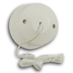 10 Amp 2 Way Pull Cord Switch Off White