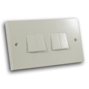 10 Amp 4 Gang 2 Way Switch Off White
