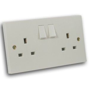 13 Amp 2 Gang DP Switched Socket Off White
