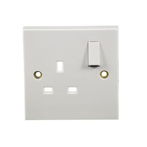 13 Amp 1 Gang DP Switched Socket White Zahler