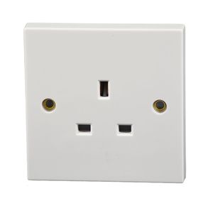 13 Amp 1 Gang Unswitched Socket White Zahler