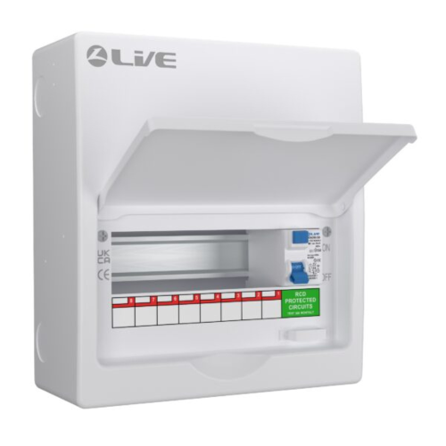 Live 10 Module Metal Consumer Unit c/w 80A RCD