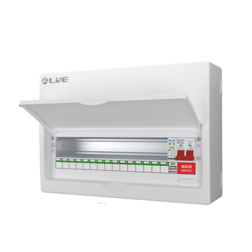 Live 18 Module Metal Cons Unit 100A M/S + 20/40KA DP Surge Device