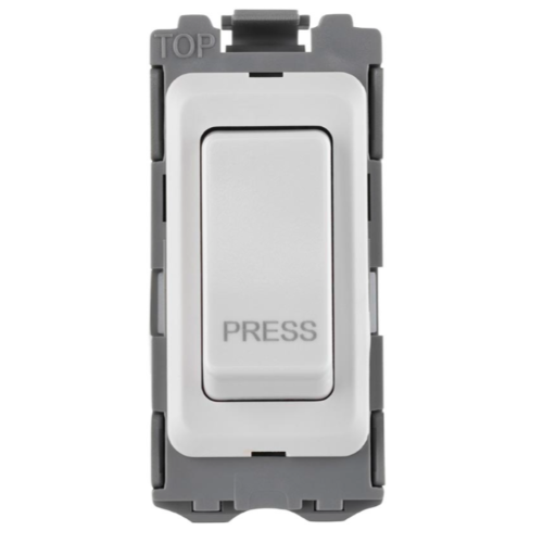 Zahler 20A 2 Way Retractive Press Module White