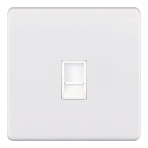 Selectric 1 Gang RJ11 Data Socket Matt White