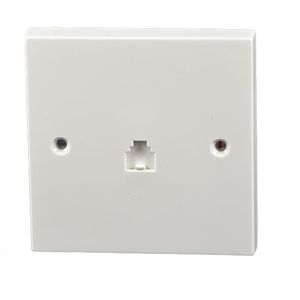 1 Gang RJ11 Phone Socket Irish Version White Zahler with Meteor Electrical 