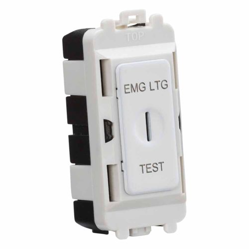 20AX 2 way SP key module marked EMG LTG TEST - matt white