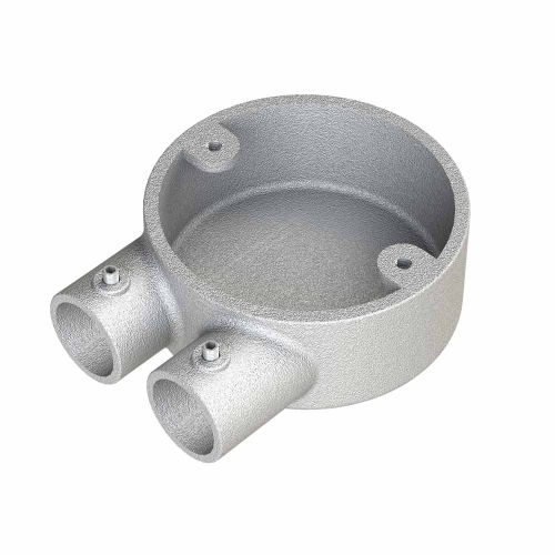 20mm Galvanised Steel Circular Branch U Box (2 Way) by Meteor Electrical