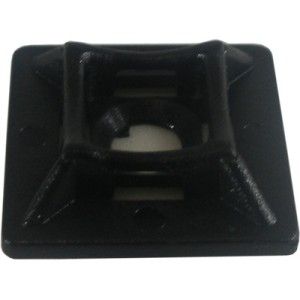 4 Way Self Adhesive Black Cable Tie Base 28X28mm