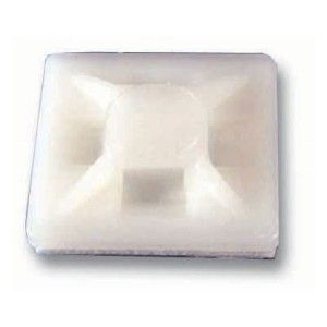 4 Way Self Adhesive White Cable Tie Base 28x28mm