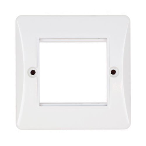 2 Gang Euro Modular Faceplate White Slimline by Meteor Electrical