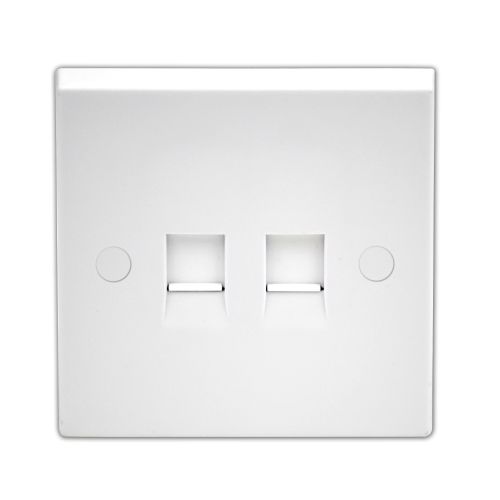 2 Gang RJ45 Socket White