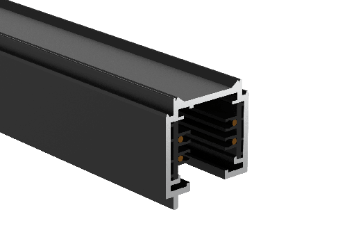Kosnic 3 circuit track 1.5m inc. endcap, live end & I joint, black