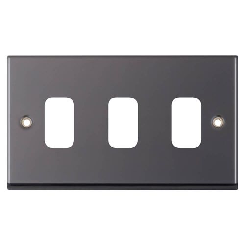 3 Aperture Modular Plate  – Black Nickel