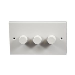 3 Gang 2 Way 400W Push Dimmer Switch