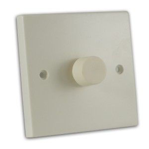 400W 1 Gang 2 Way Dimmer Push On/Push Off Switch Off White