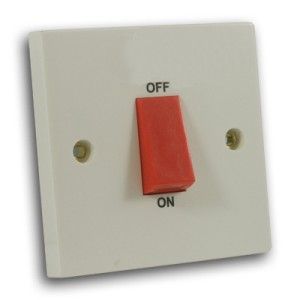 45 Amp 1 Gang DP Cooker Switch Off White