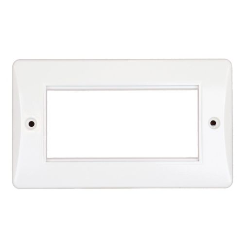 4 Gang Euro Modular Faceplate White Slimline by Meteor Electrical