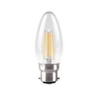 4 Watt B22d Bayonet Cap Candle (Clear) Filament LED 2700K