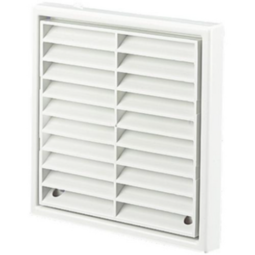 4 x 102mm White Louvred Grill And Round Spigot