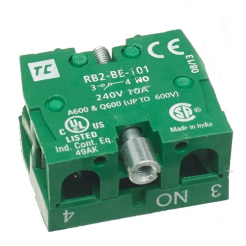 N/O Collar Mounting Contact- Green by Meteor Electrical 