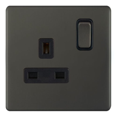 Selectric 1 Gang 13 Amp Socket DP Switched Dark Bronze