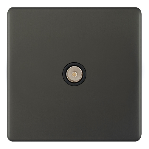 Selectric 1 Gang TV/FM ﻿Coaxial/Aerial Socket Dark Bronze