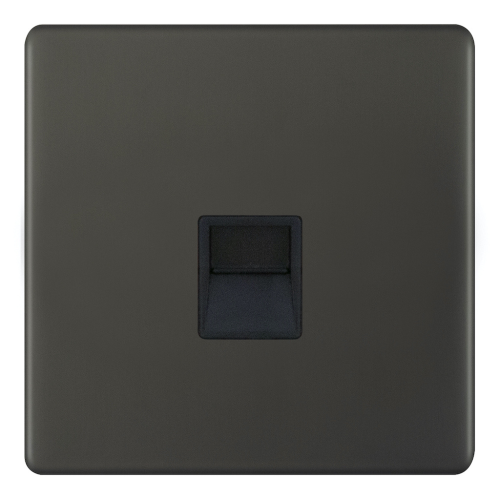 Selectric 1 Gang Secondary Telephone Socket Dark Bronze