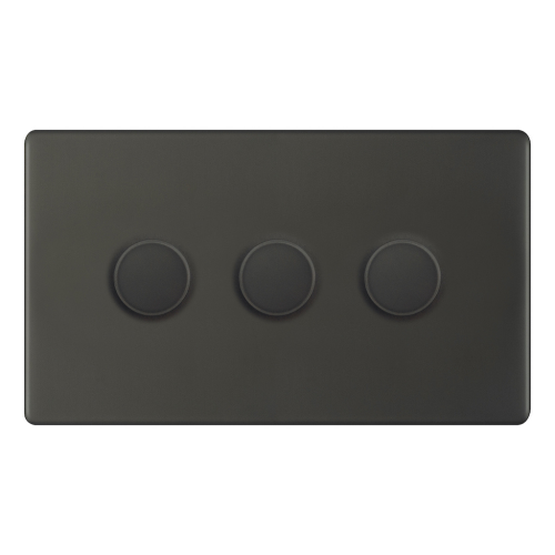 Selectric 3 Gang 2 Way Dimmer Switch 5-100W Push On/Off Dark Bronze