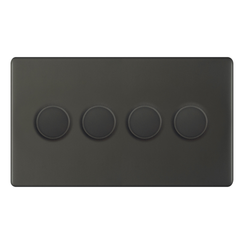 Selectric 4 Gang 2 Way Dimmer Switch 5-100W Push On/Off Dark Bronze