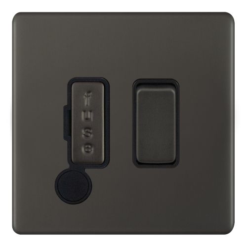 Selectric 13 Amp Fused Connection Unit DP Switched w/ Flex Dark Bronze