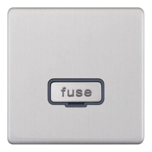 Selectric 13 Amp Fused Connection Unit Satin Chrome Grey Insert